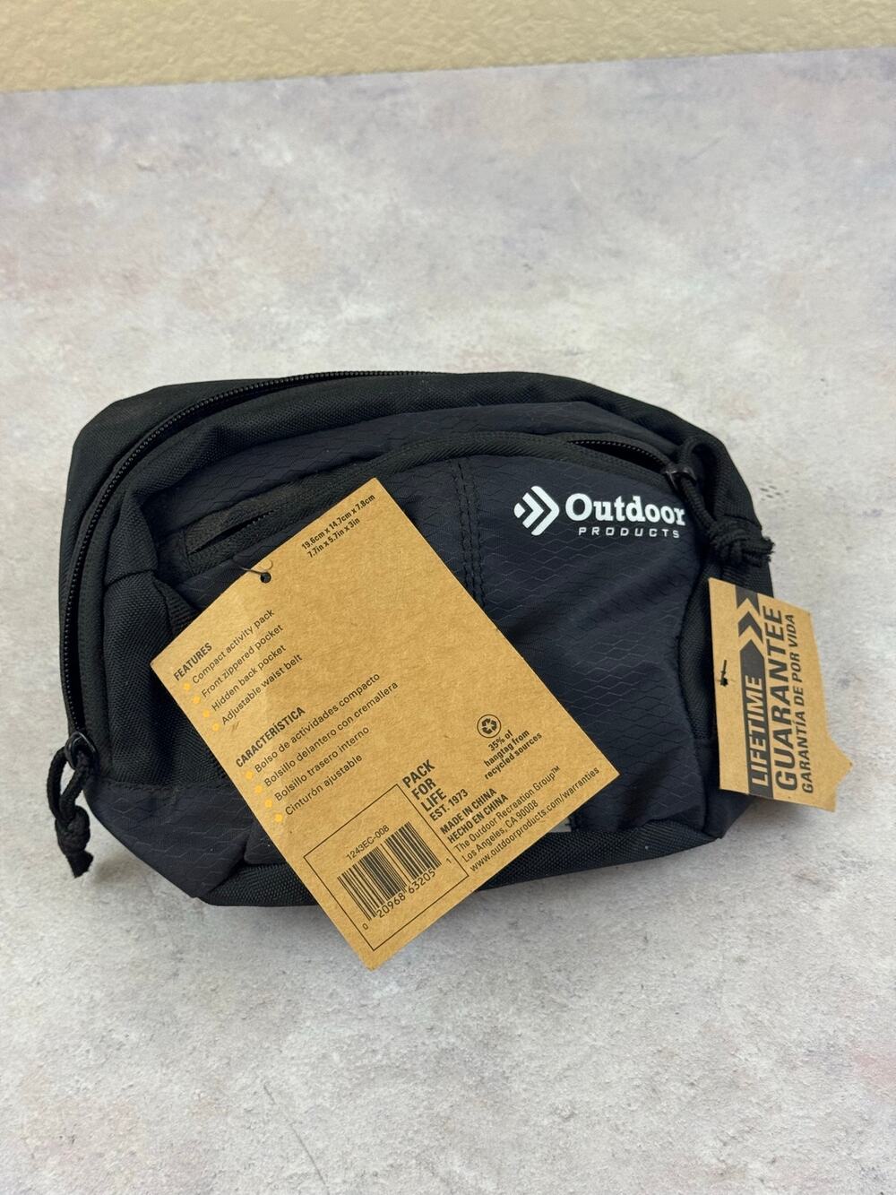 Outdoor Products Essential Waist Pack Black NEW